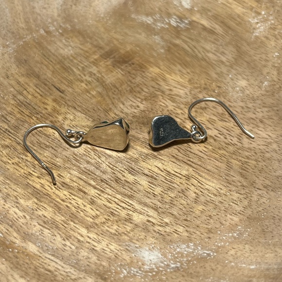 Black Ethiopian Opal Raw Form 925 Sterling Silver Earrings - Picture 9 of 11